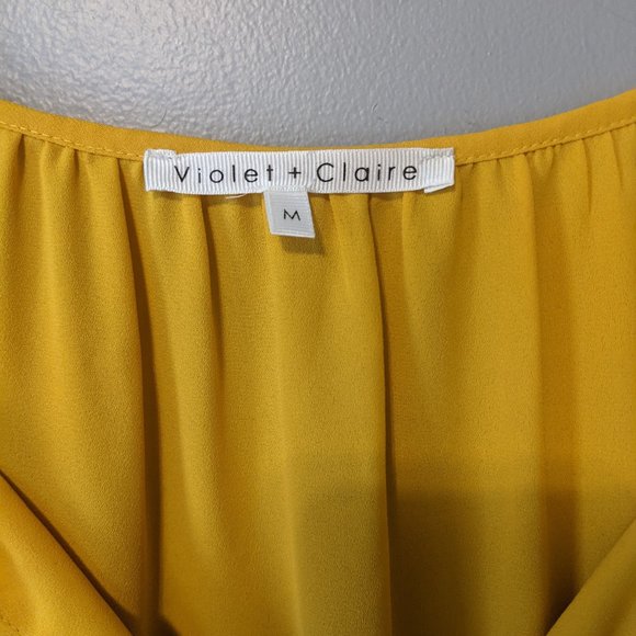 Violet + Claire Yellow Sleeveless Blouse Medium - Picture 3 of 7